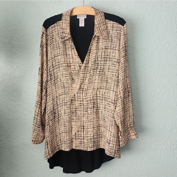 Soft Surroundings Tops - Soft surroundings pop over high low roll up sleeves lagenlook minimalist blouse